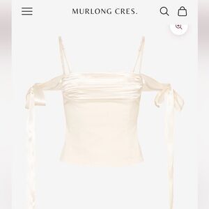 ELSA BUSTIER Top by Murlong Cres with silk shoulder ties